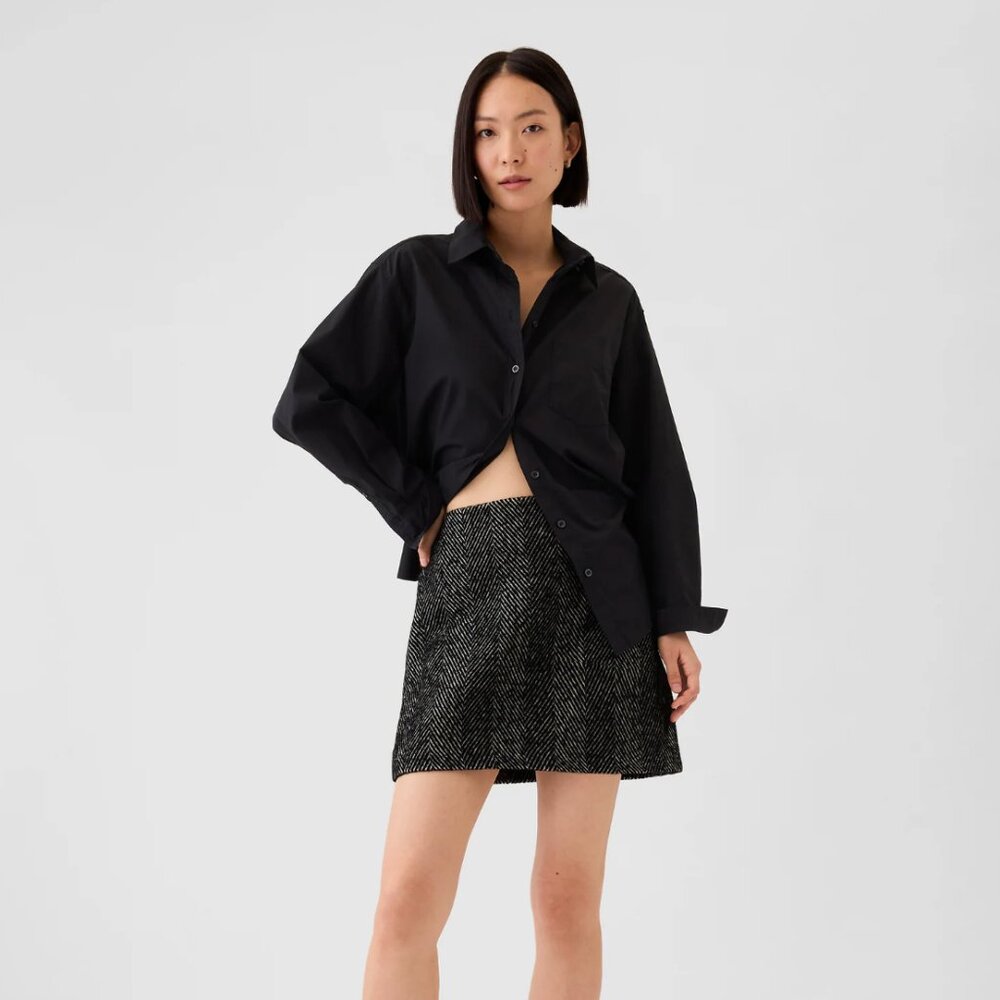 Herringbone Mini Skirt